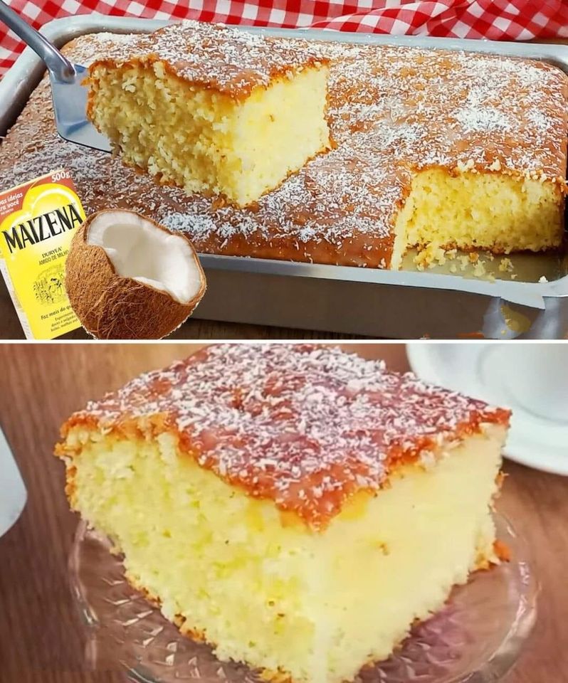 bolo de maisena com coco