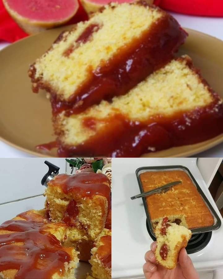 bolo de fubá com goiabada