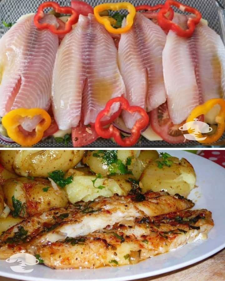 file de tilapia assado no forno