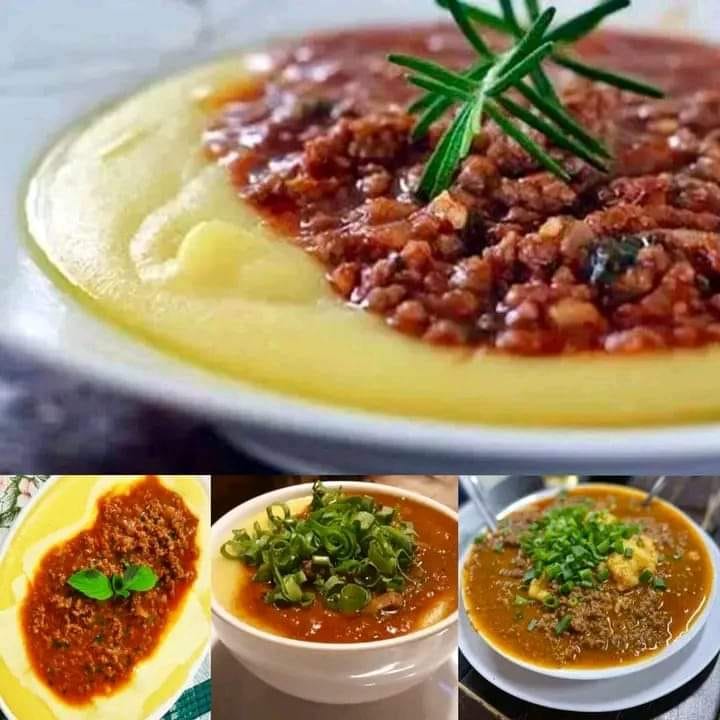 Polenta com Carne Moída