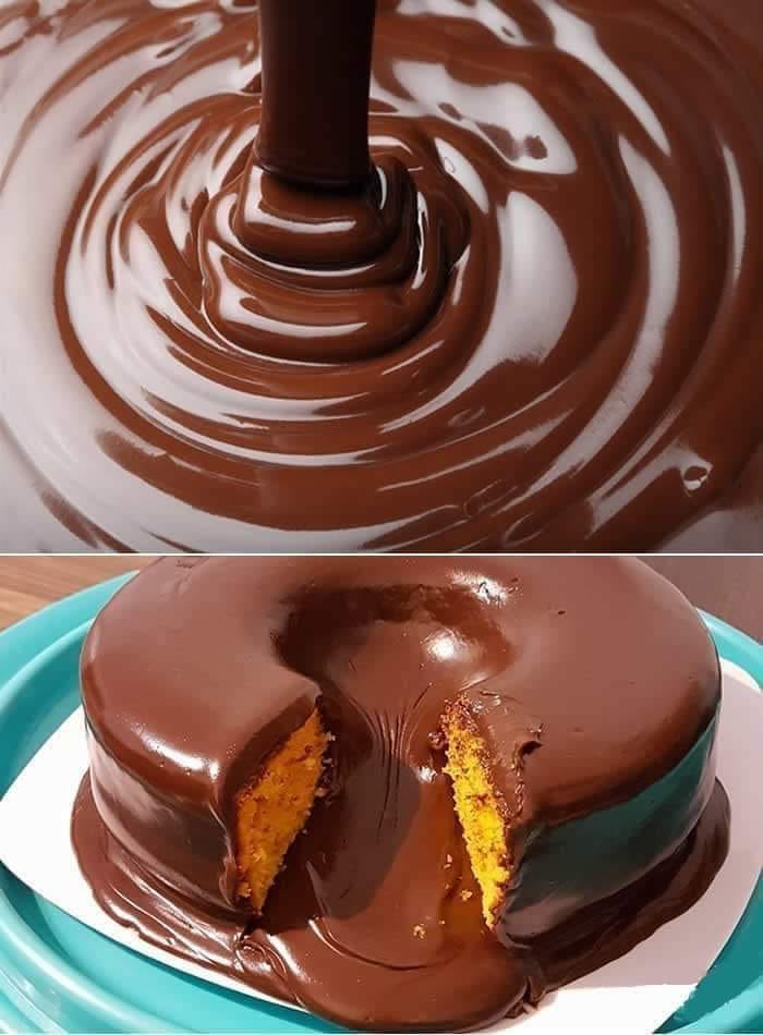 calda de chocolate para bolo