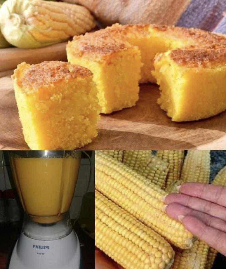 Bolo de Milho com milho de espiga