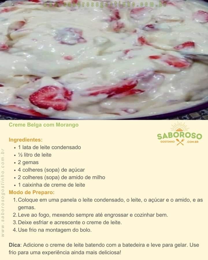 Creme Belga com Morango