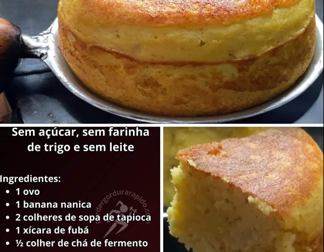 Bolo de Frigideira Sem Açúcar Sem Farinha