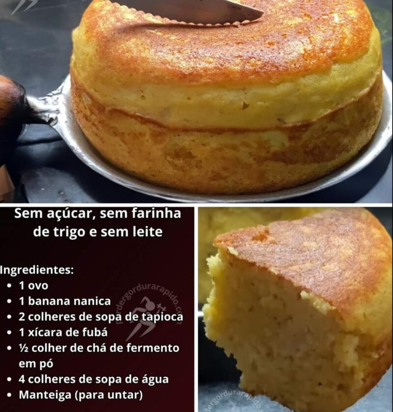 Bolo de Frigideira Sem Açúcar Sem Farinha